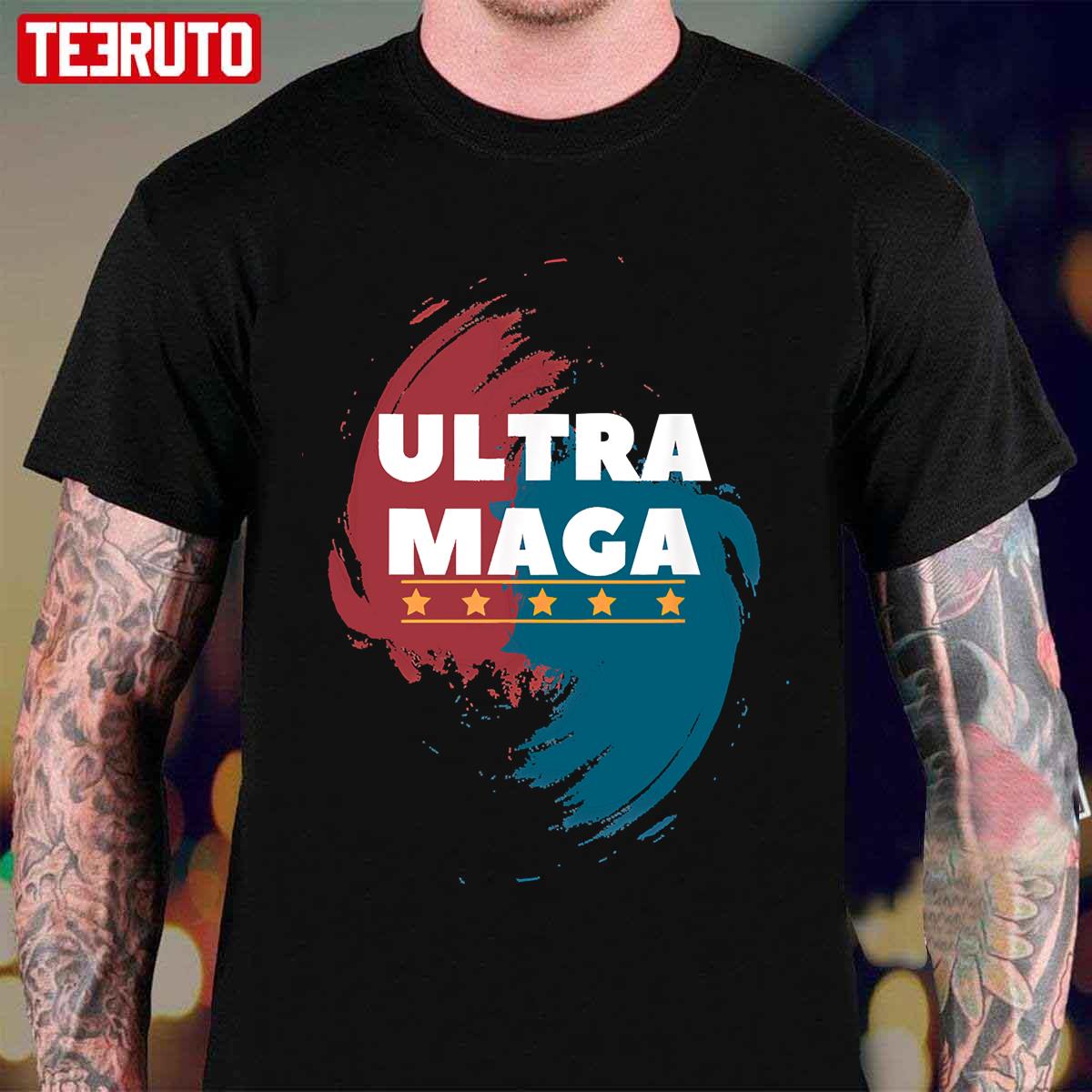 Ultra Mega King Trump Vintage American Us Flag Anti Biden Unisex T-Shirt