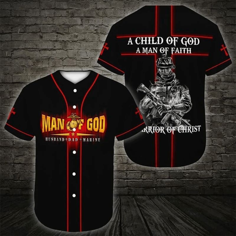 Us Marine Man Of God 222 Gift For Lover Baseball Jersey