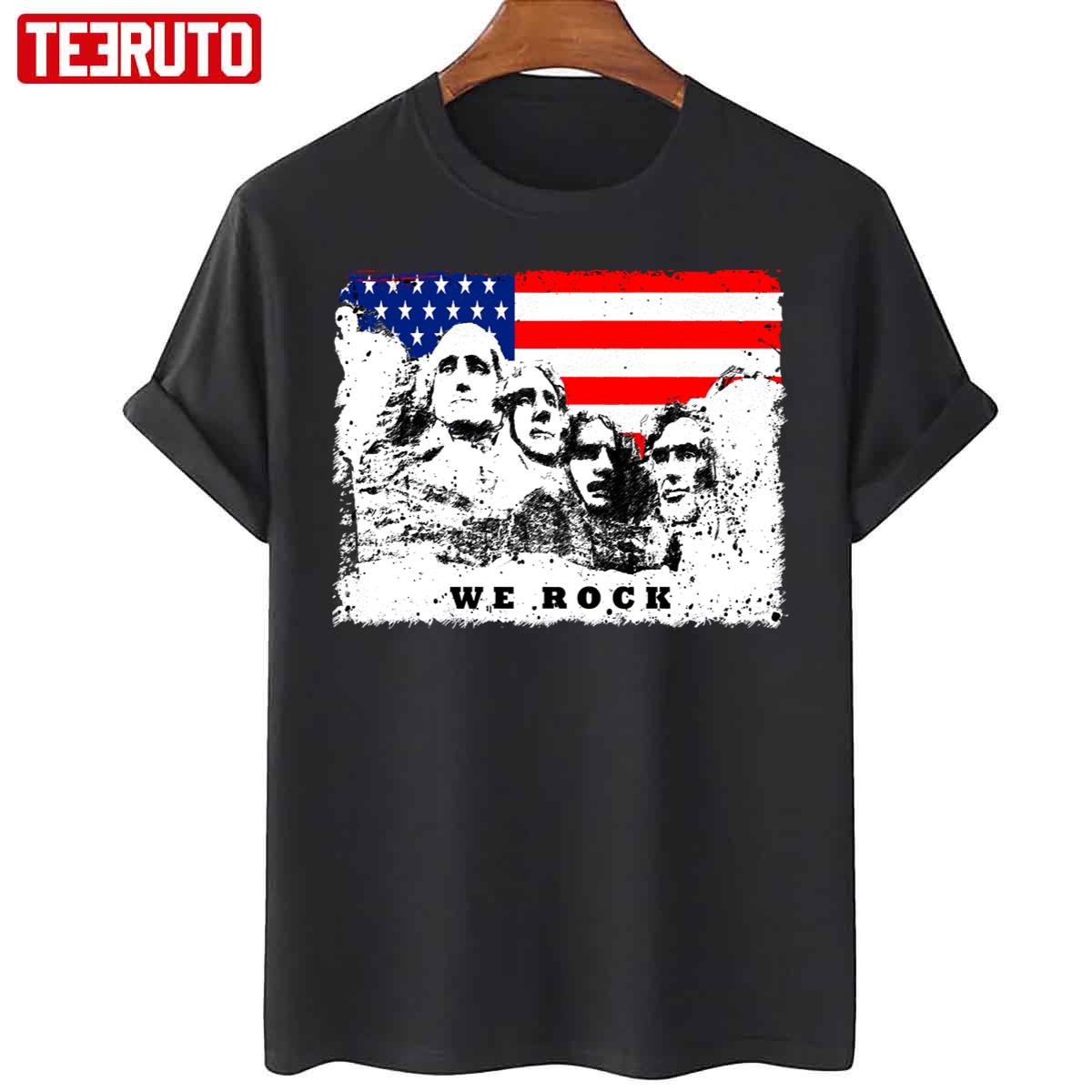 USA Flag Mount Rushmore Unisex T-Shirt