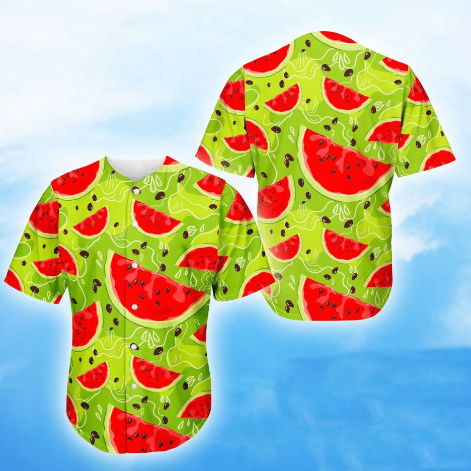 Watermelon Pattern Custom Name Gift For Lover Baseball Jersey