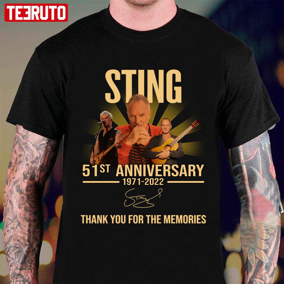 51st Anniversary 1971-2022 Thank You Sting For Memories Signature Unisex T-Shirt