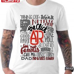 Ajr The Click With Background Full Of Text Unisex T-Shirt