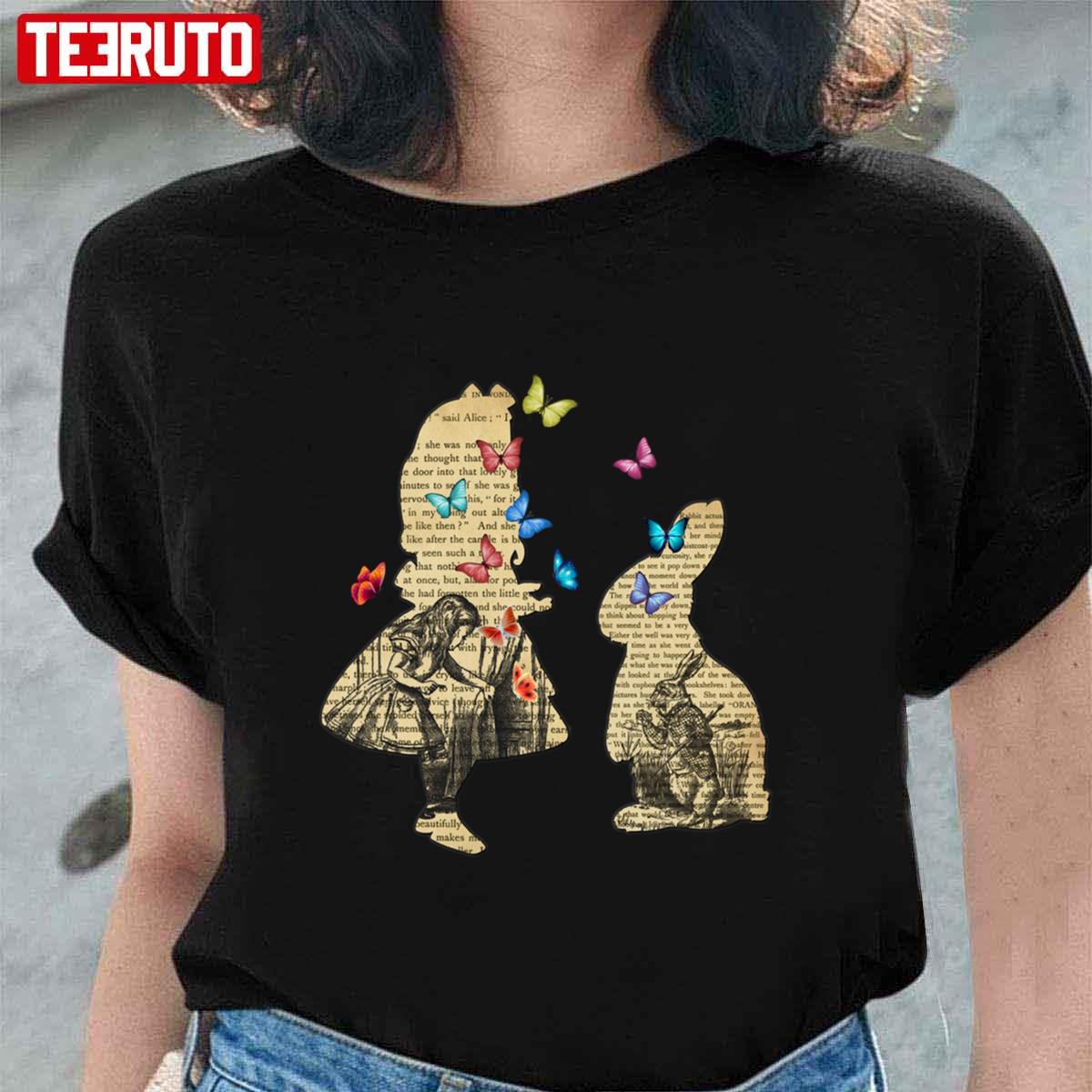 Alice And The Rabbit Vintage Wonderland Book Unisex T-Shirt