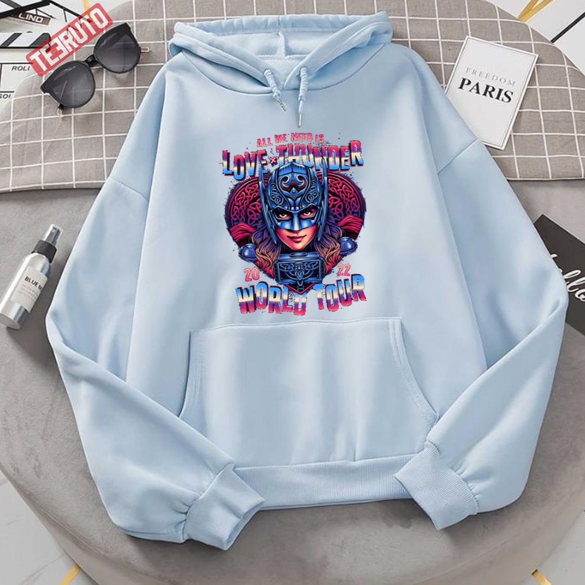 All We Need Is Love X Thunder World Tour 2022 Mighty Thor aka Dr Jane Foster Unisex Hoodie