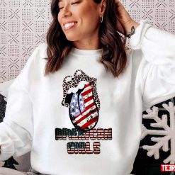 American Girls Messy Bun USA Flag Rolling Stones Unisex T-Shirt