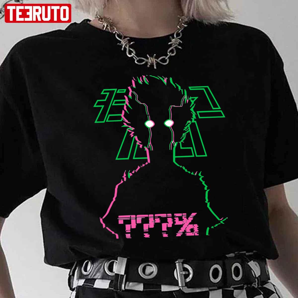 Anime Mob Psycho 100 Shigeo Kageyama Neon Art Unisex T-Shirt