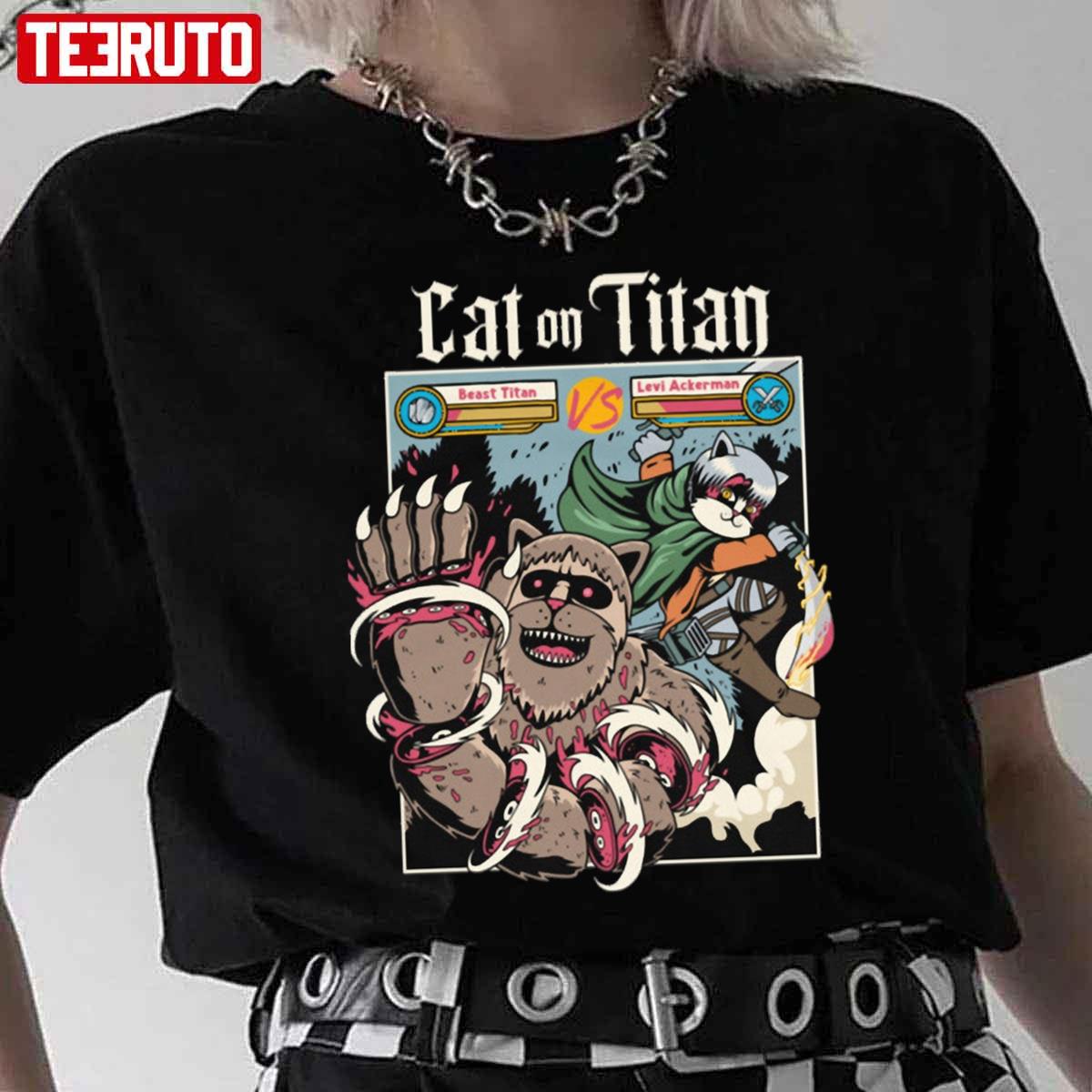 AOT Cat On Titan Fanart Unisex T-Shirt