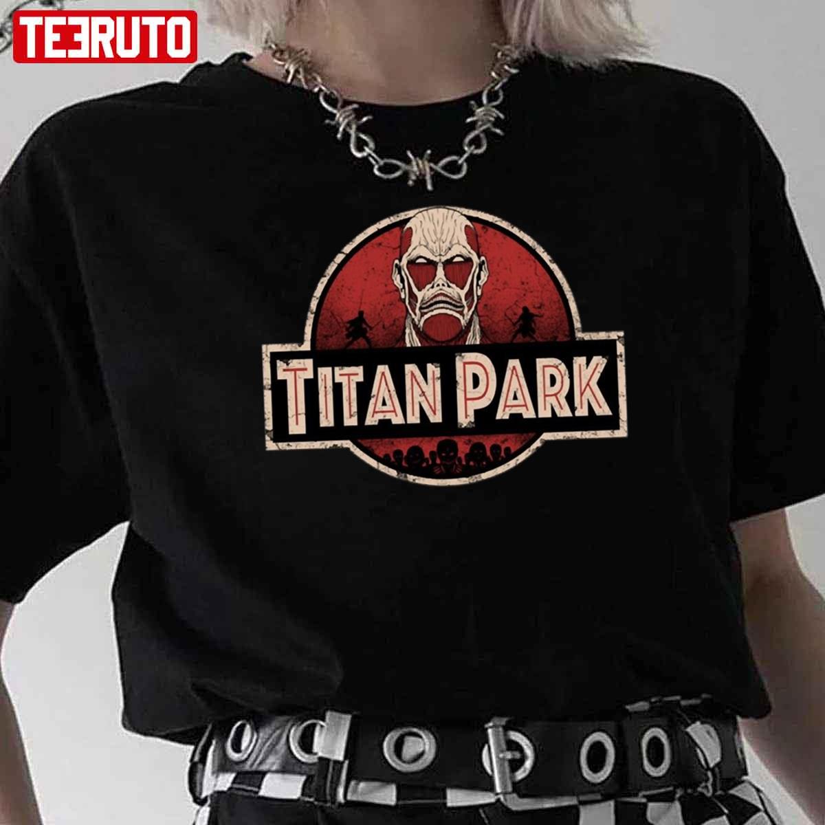 Attack On Titan Jurassic Park Inspired Logo Unisex T-Shirt