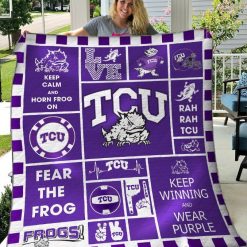 B270515 Quilt Blanket Tcu Horned Frogs