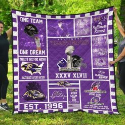Baltimore Ravens Quilt Blanket Fan Gift MN07 DUP
