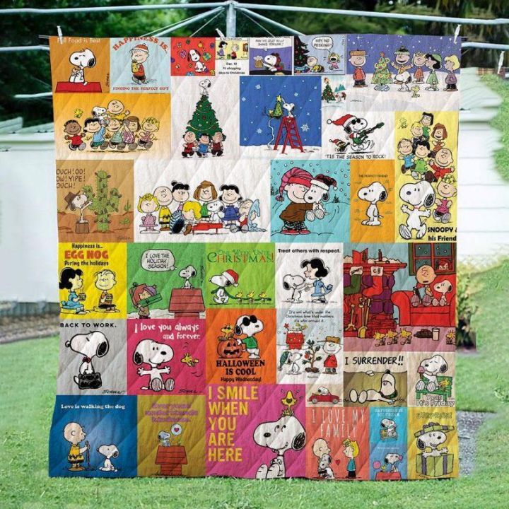 Bc Peanuts Christmas Quilt Blanket Teeruto