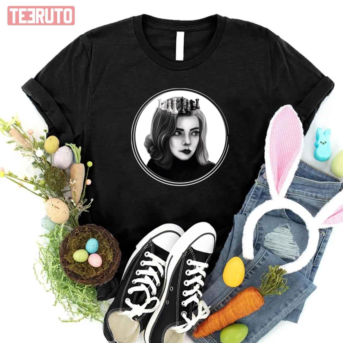 Beth Harmon The Queens Gambit With Crown Unisex T-Shirt Unisex T-Shirt