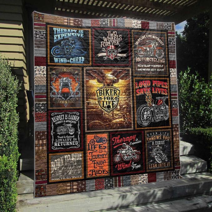 Biker For Life Quilt Blanket No96