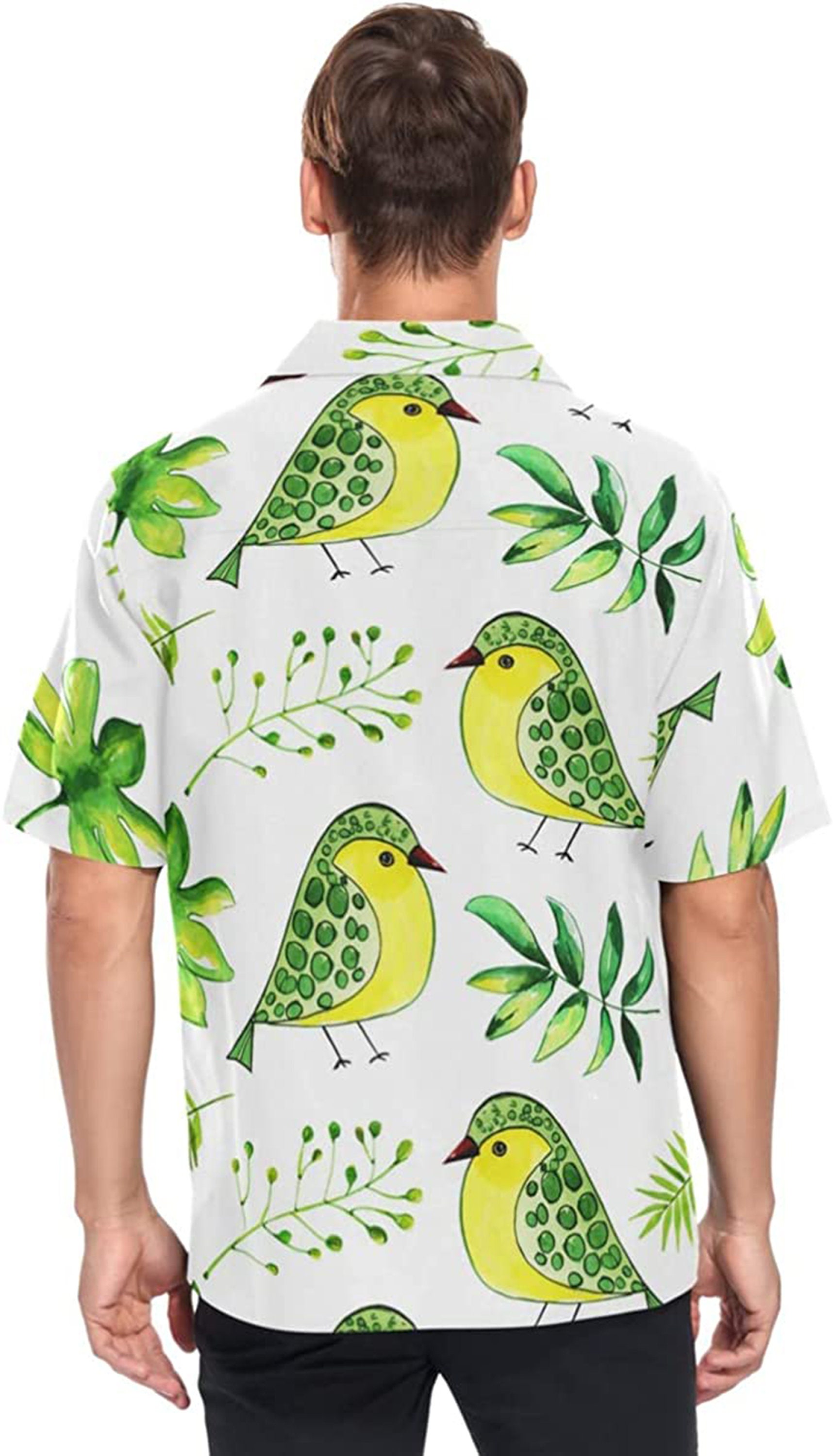 Birds Floral Pot Leaf Hawaiian Shirt