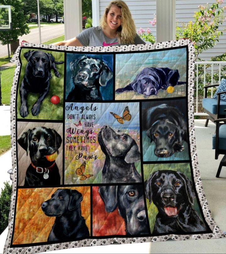Black Labrador Quilt Blanket Teeruto
