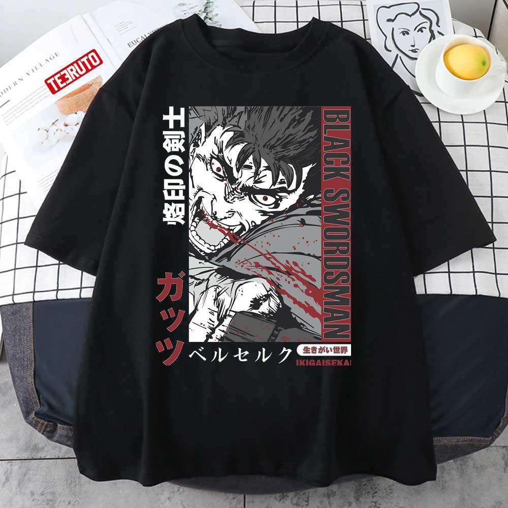 Black Swordsman Berserker Anime Bloody Artwork Unisex T-Shirt