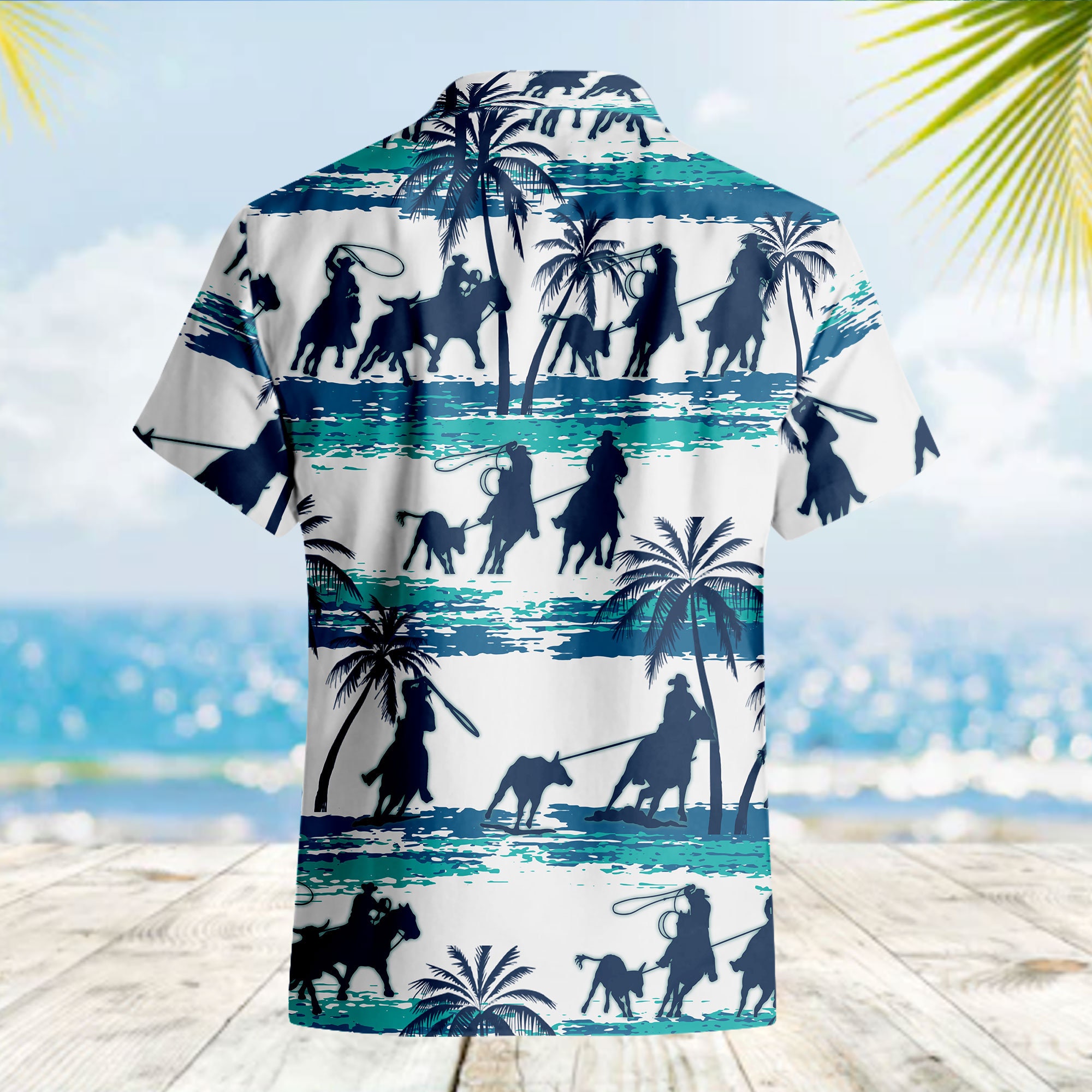 Bull Riding Pot Leaf Animal Riding Hawaiian Shirt