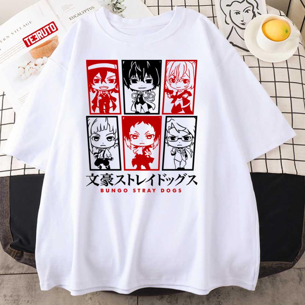 Bungo Stray Dogs Characters Chibi Artwork Unisex T-Shirt