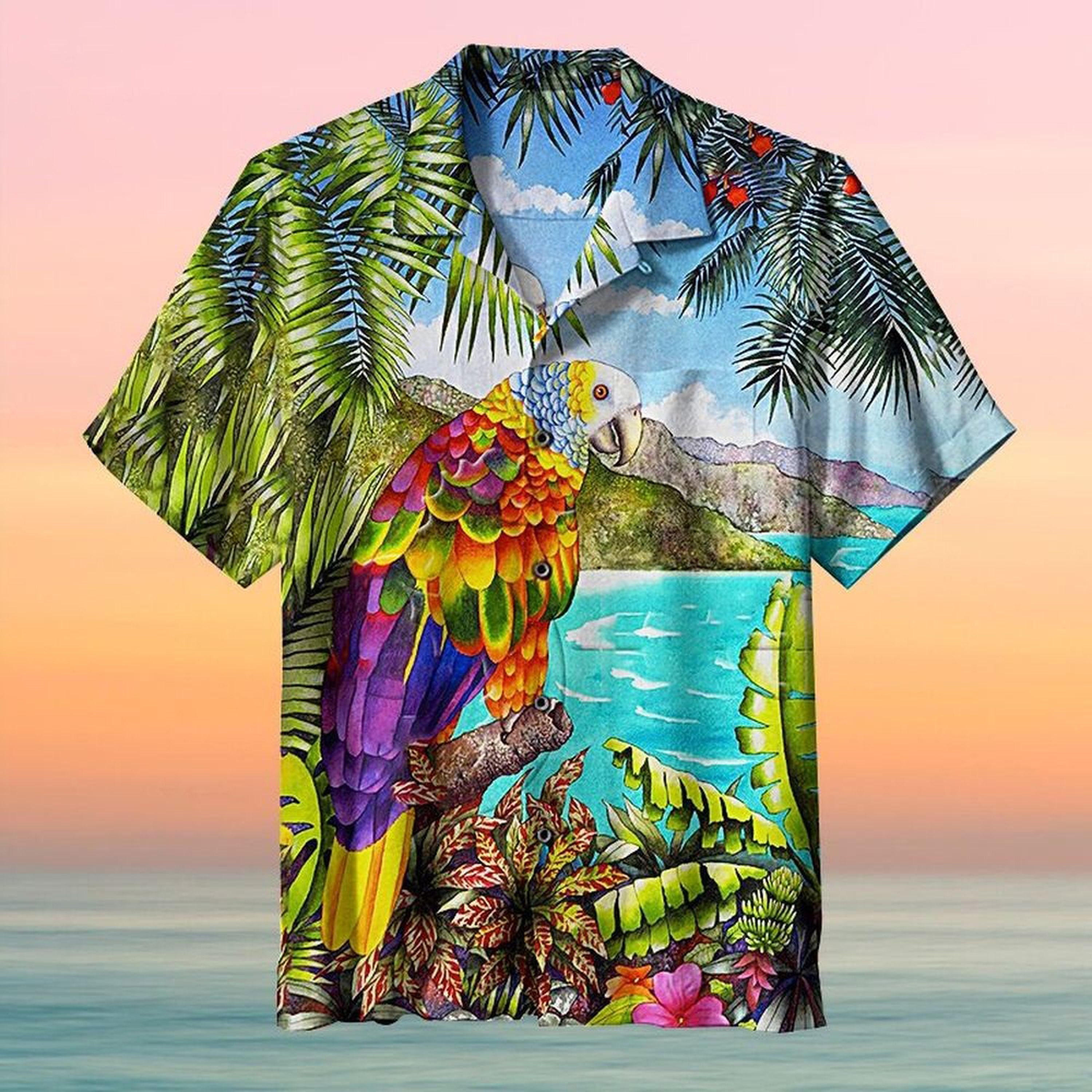 Caribbean St Vincent Parrot Vintage Summer Hawaiian Shirt - Teeruto