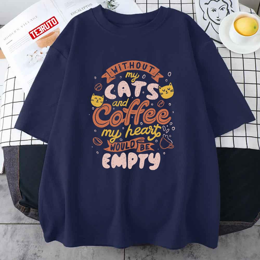 Cats And Coffee Vintage Unisex T-Shirt