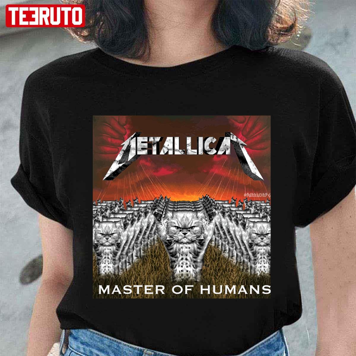 Cats Master Of Humans Metallicat Metal Unisex T-Shirt