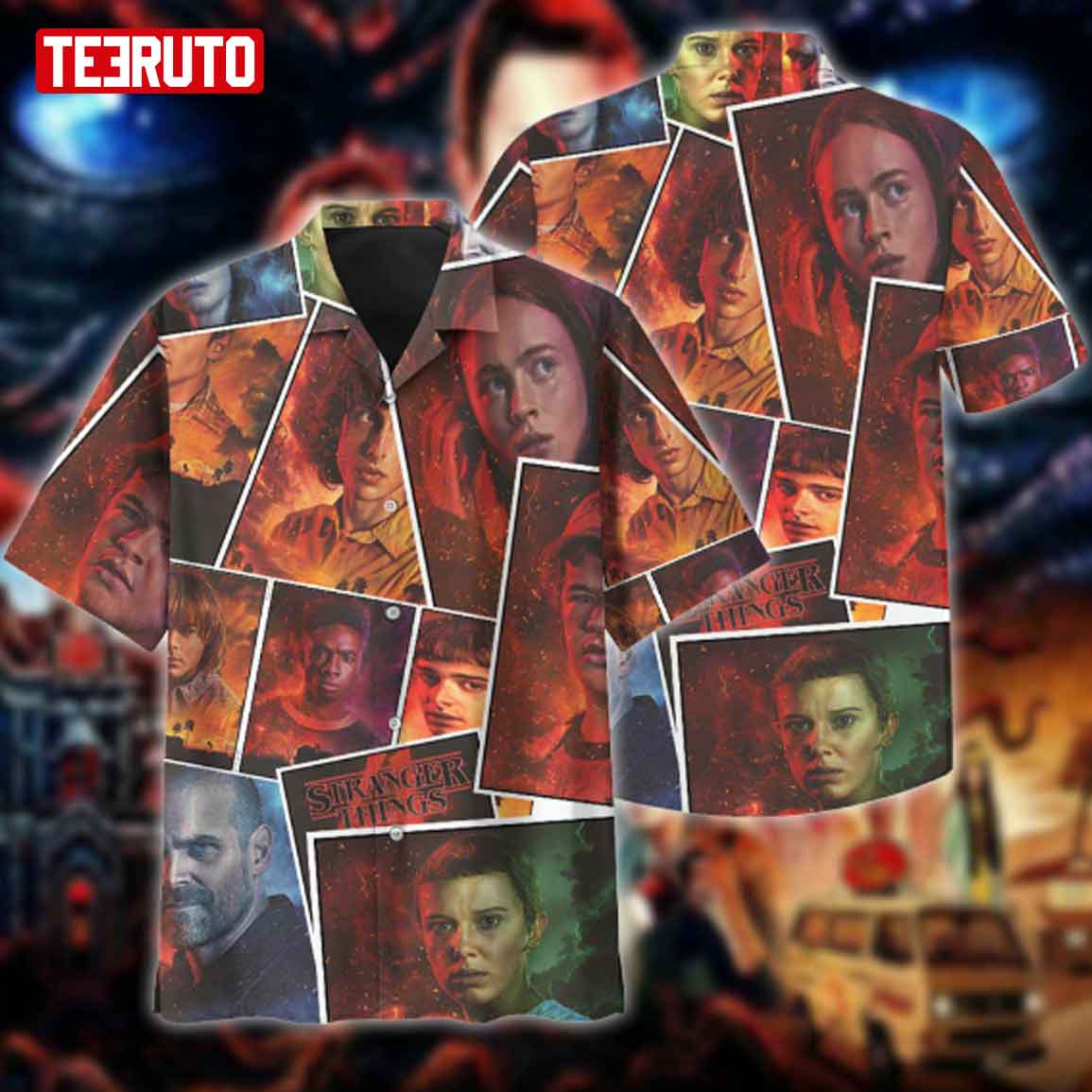 Characters Stranger Things 4 Halloween Hawaii Shirt