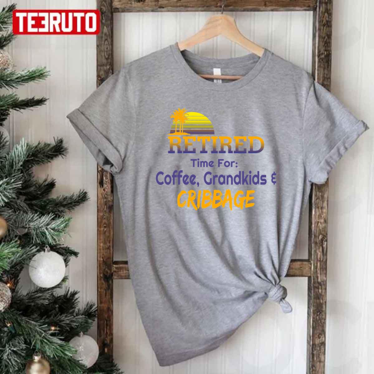 Cribbage Coffee Grandkids Retired Unisex T-Shirt
