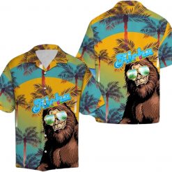 Cute Bigfoot Vintage Aloha Hawaiian Shirt