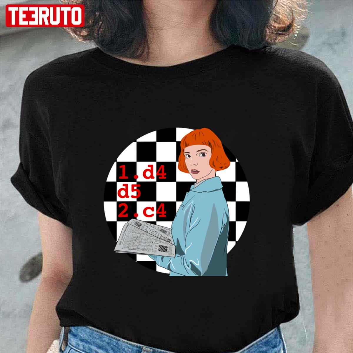 D4 D5 C4 Queens Gambit Chess Design Unisex T-Shirt Unisex T-Shirt