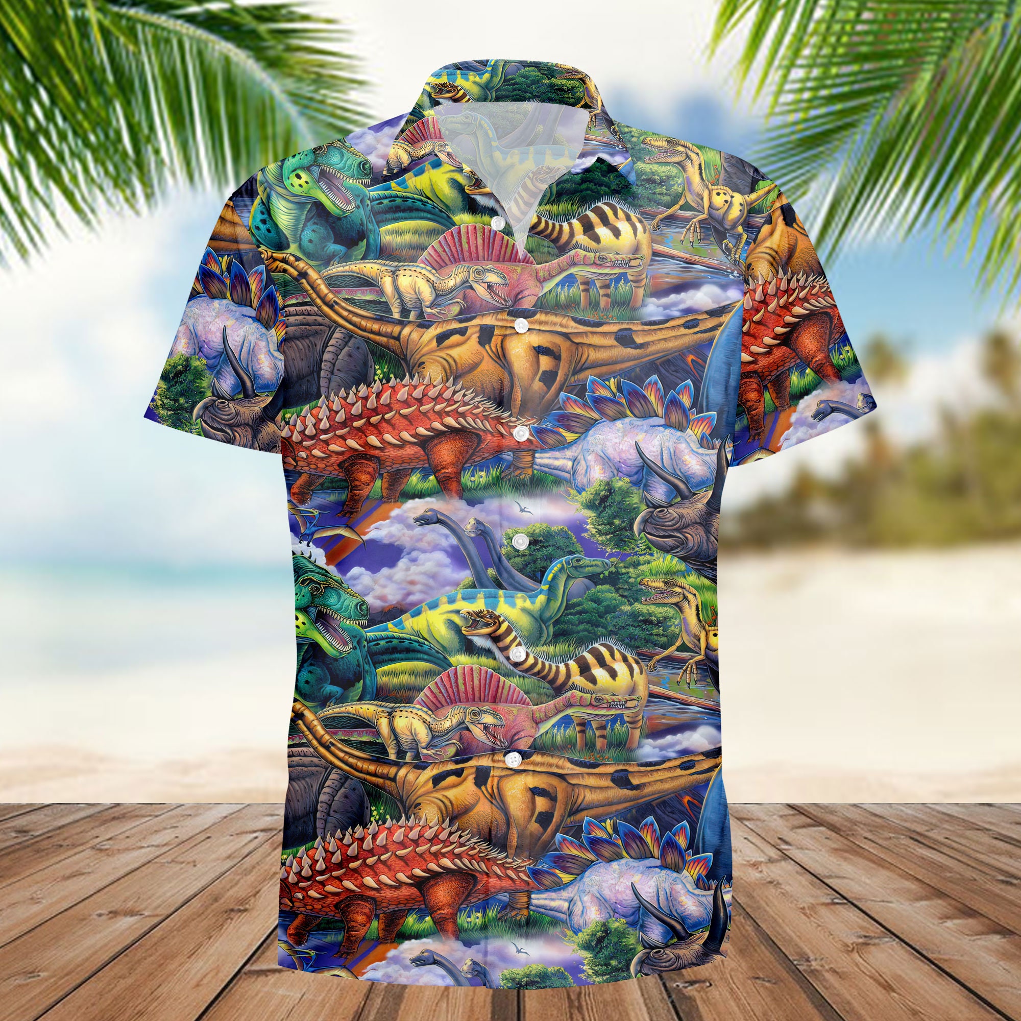 Dinosaur Beach Shirt Type Of Dinosaur Summer Gift Hawaiian Shirt -  Freedomdesign