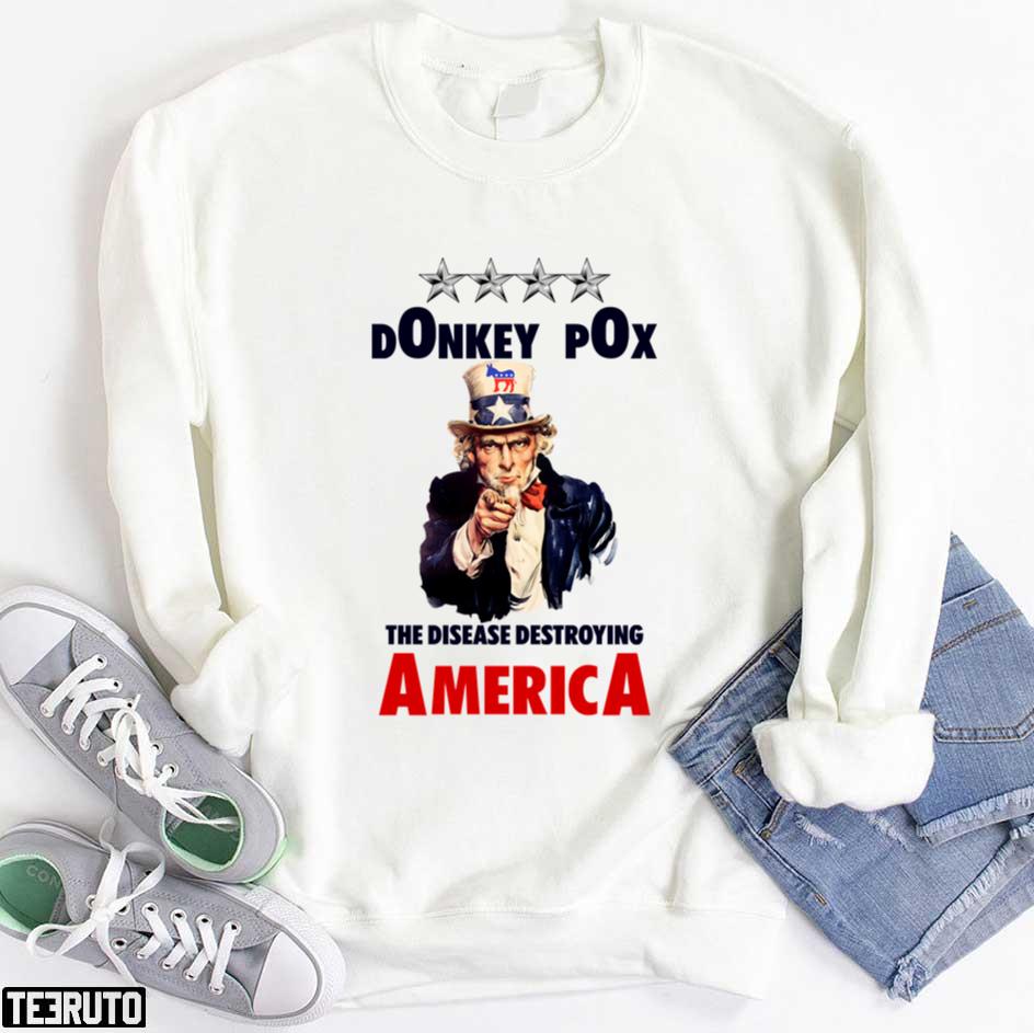 Donkey Pox The Disease Destroying America Funny Anti Biden Meme Unisex  T-Shirt - Teeruto