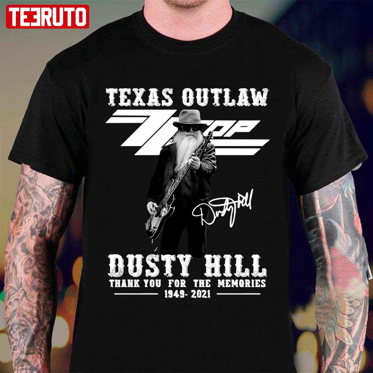 Dusty Hill Thank You For The Memories 1949 2021 Unisex T-Shirt - Teeruto