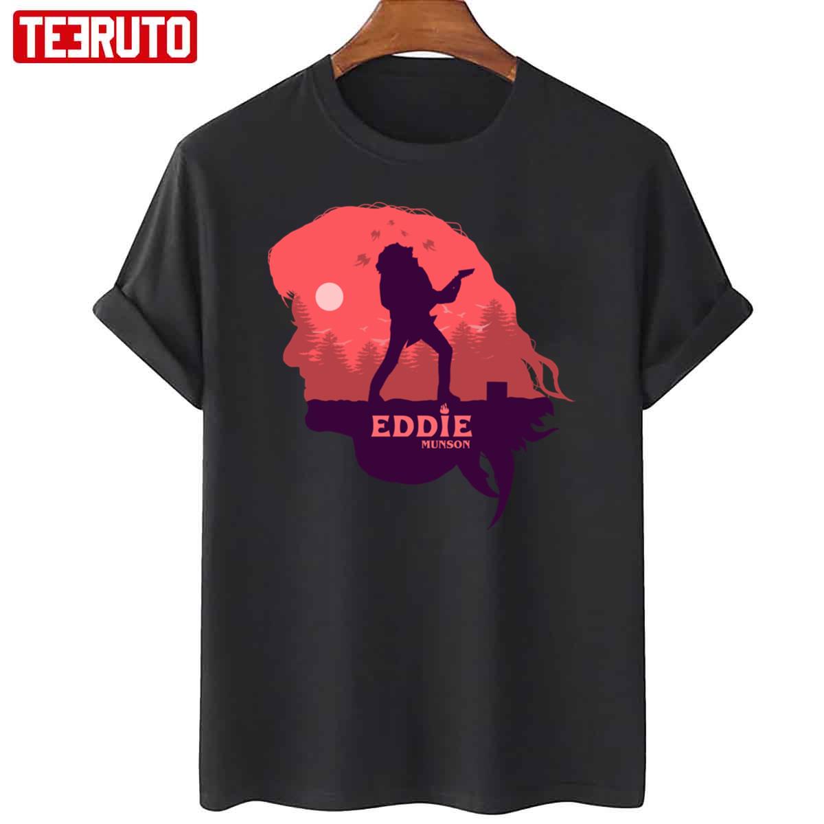 Eddie In The Shadow Stranger Things Netflix Unisex T-Shirt