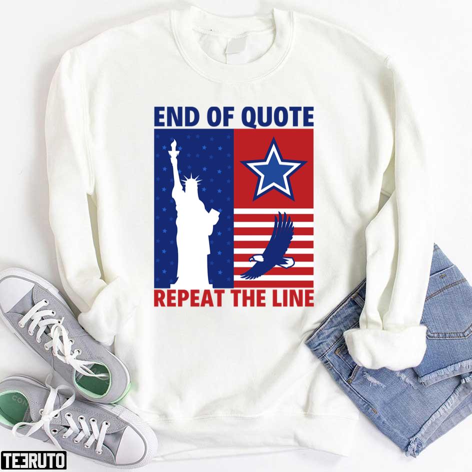 End Of Quote Repeat The Line US Statue Of Liberty Eagle Flag