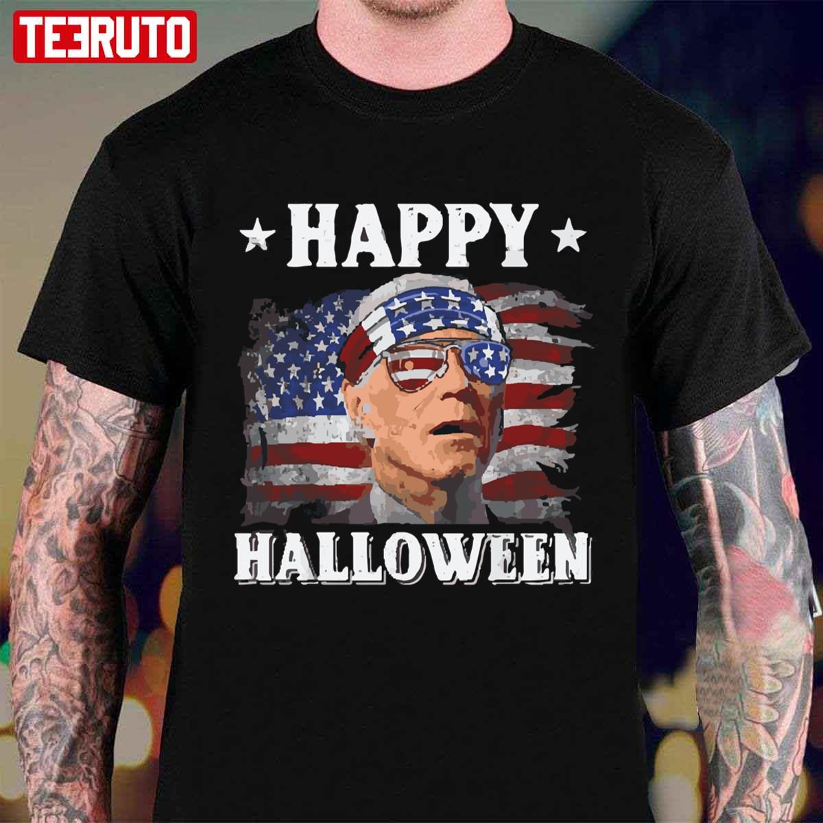 Funny Leprechaun Biden Happy Halloween Unisex T-Shirt