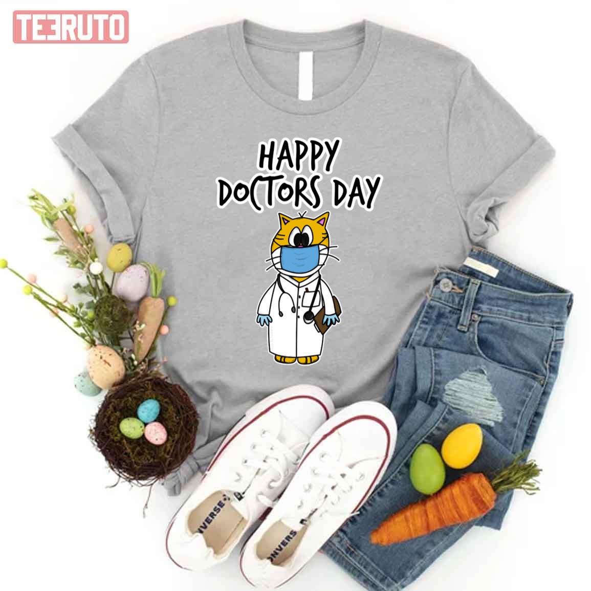 Happy Doctors Day Doctor Meow Cute Art Unisex T-Shirt - Teeruto