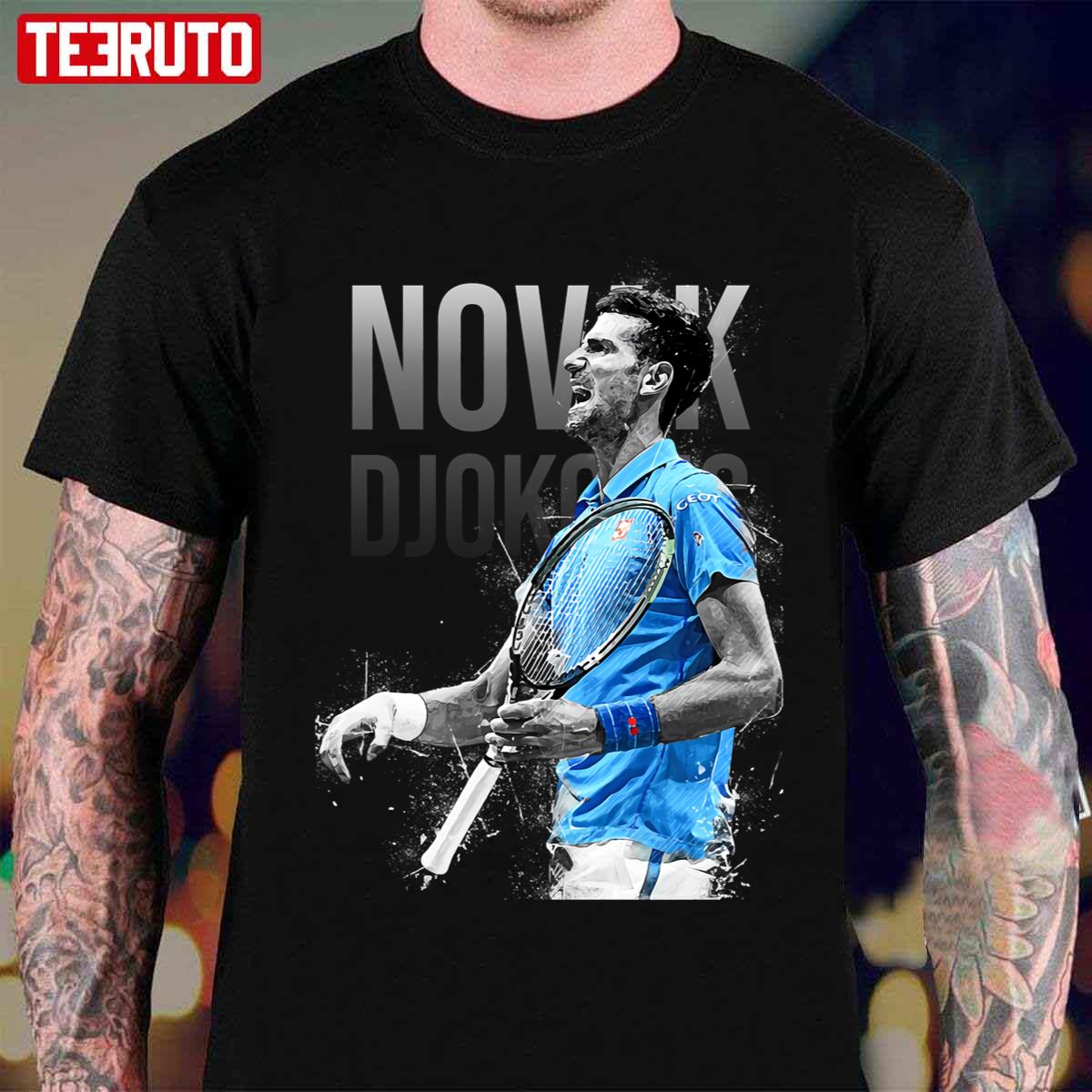 Novak Djokovic Serbian Tennis Player Design Unisex TShirt Teeruto