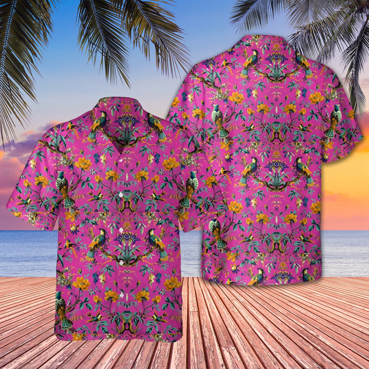 Pink Bird Velvet Banyan OFMD LGBT Hawaiian Shirt - Teeruto