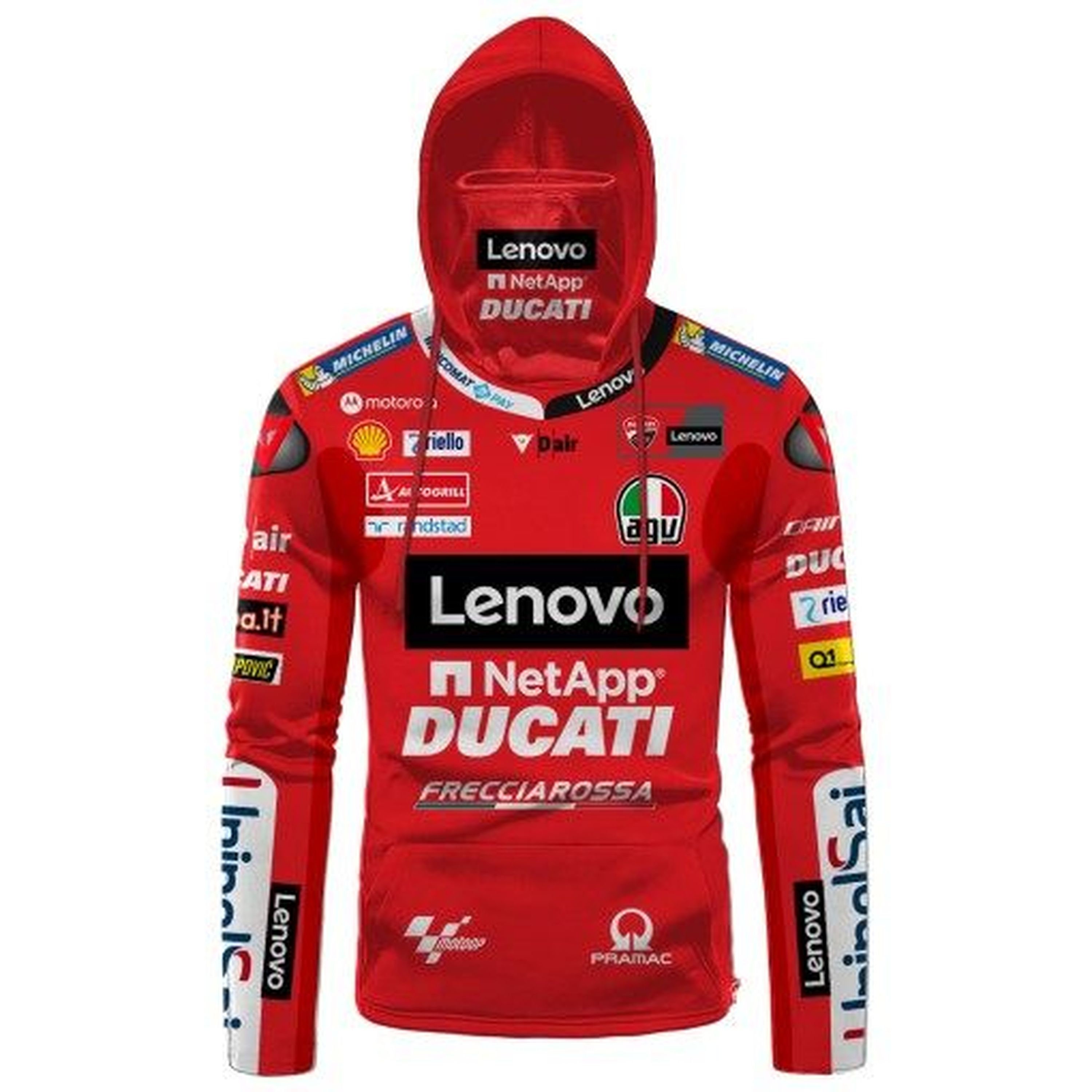 Red Duccatii Moto GP Gaiter Racing 3D Hoodie
