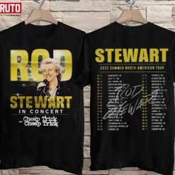 Rod Stewart 2022 Summer North American Tour Concert With Cheap Trick T-Shirt