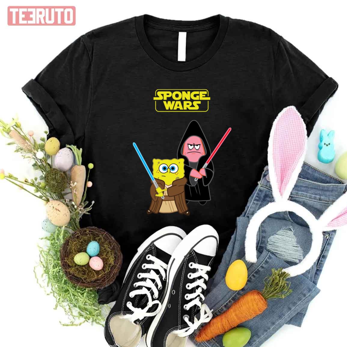 Sponge Wars Star Wars Sponge Square Pants Unisex T-Shirt