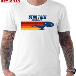 Star Trek Discovery Retro Striped Ship Silhouette Unisex T-Shirt