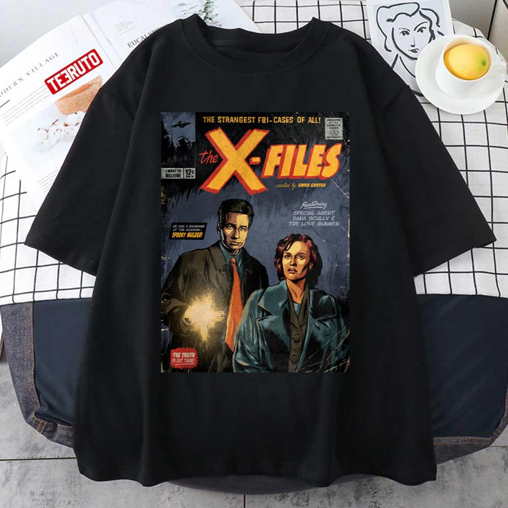 The Xfiles Mulder And Scully Comic Style Unisex T-Shirt