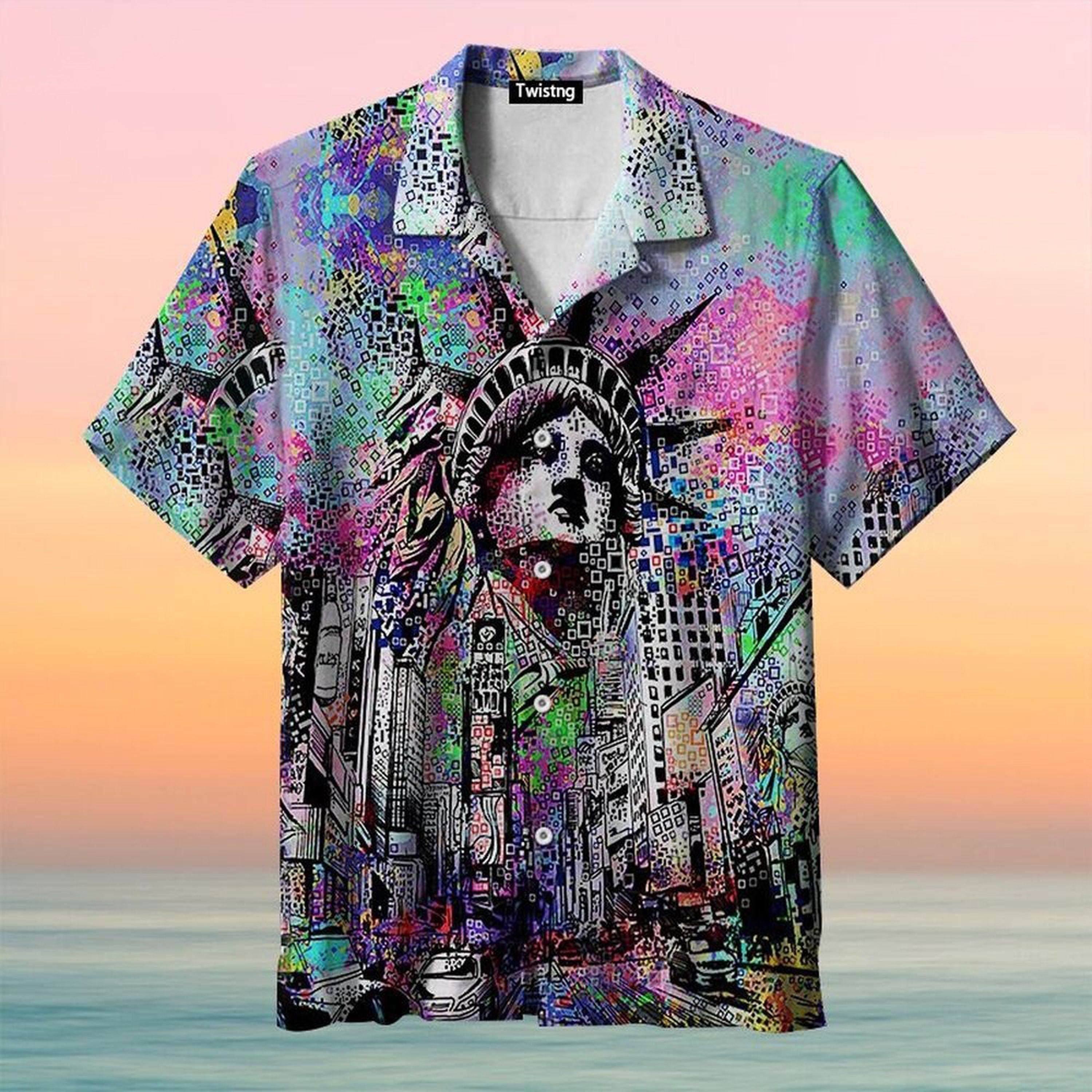Time Square Graffiti Art Vintage Summer Hawaiian Shirt