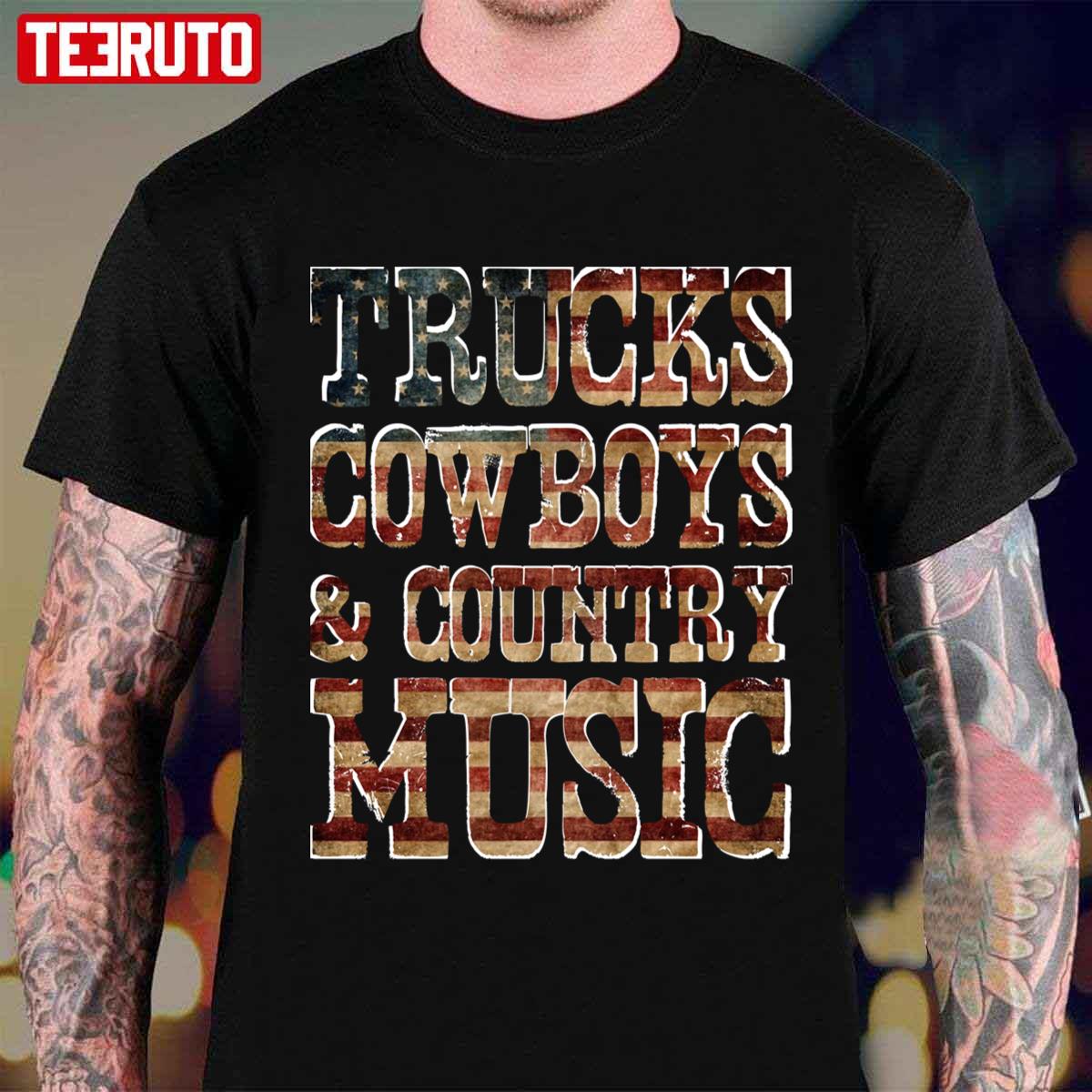 Trucks Cowboys Country Music Unisex T-Shirt - Teeruto