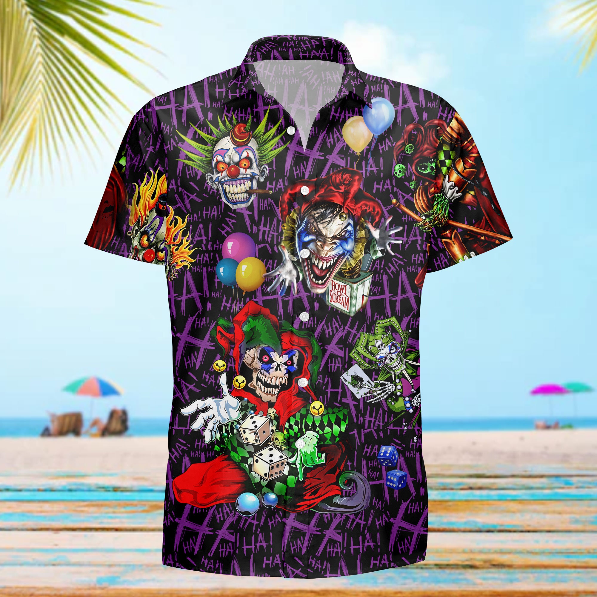 What Scary Skull Clowns Hawaiian Oh Just Have Fun Shirt