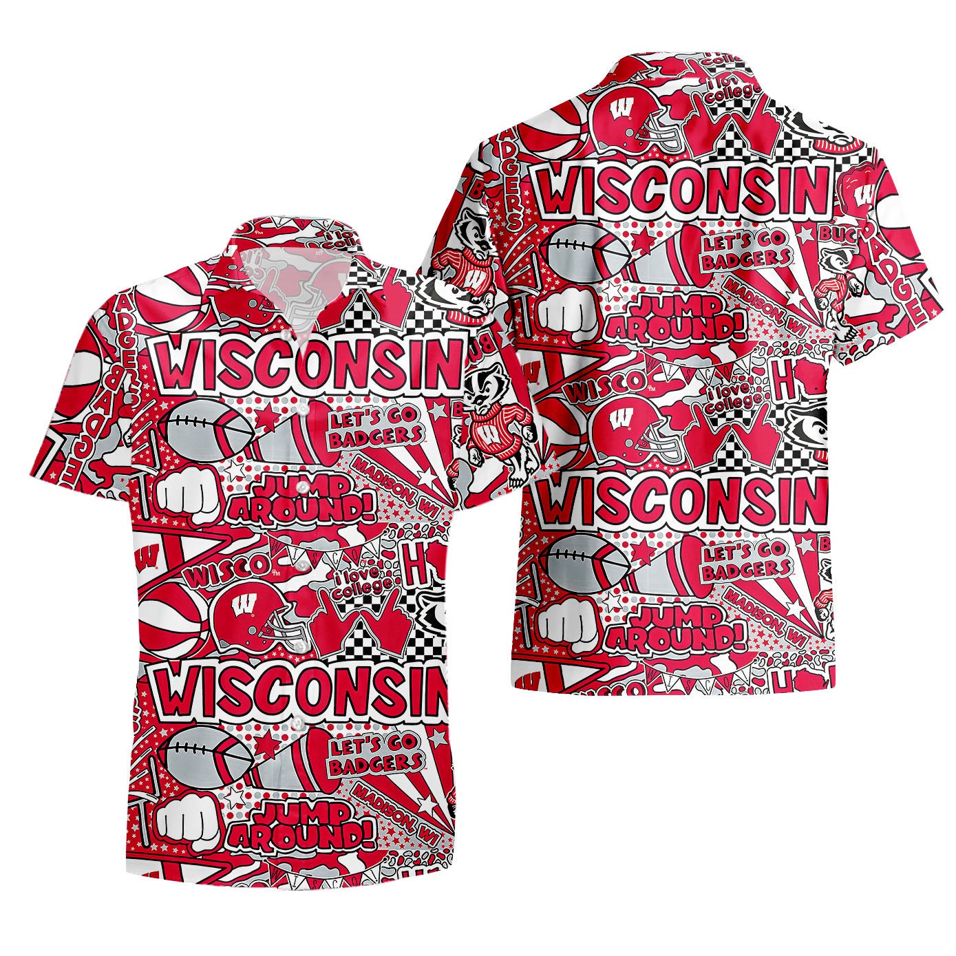Wisconsin Badgers Football Hawaiian Shirt Gift For Fans