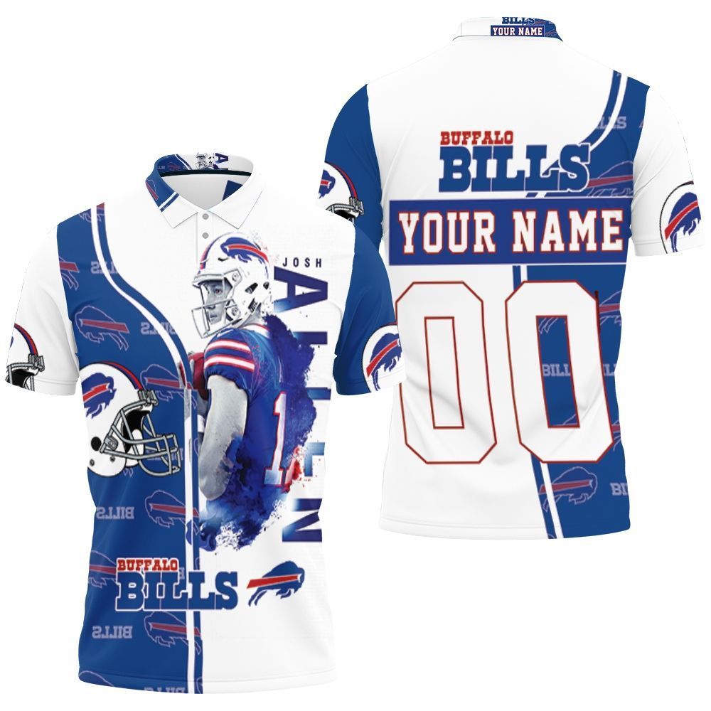 17 Josh Allen 17 Buffalo Bills Great Player 2020 Nfl Season White Blue Personalized Polo Shirt  All Over Print Shirt 3d T-shirt