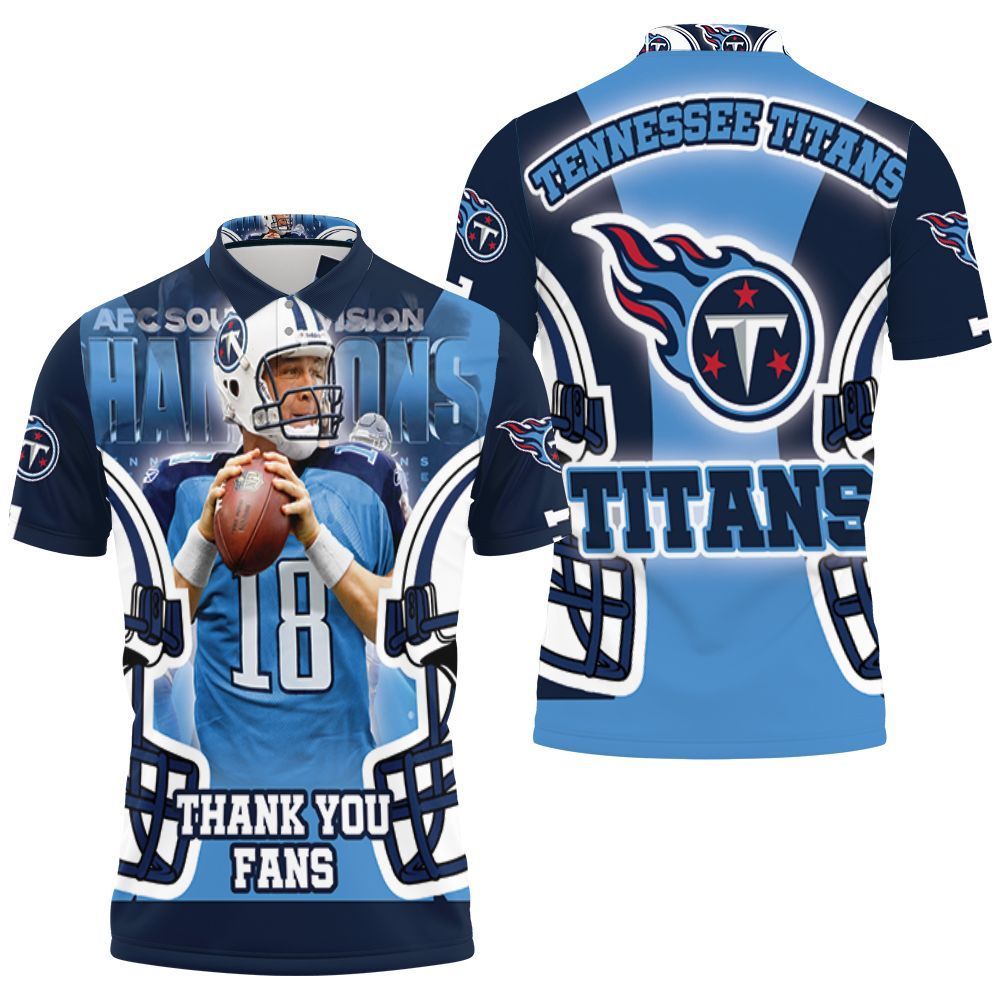 18 Josh Stewart Tennessee Titans Afc South Division Champions Super Bowl 2021 3d Polo Shirt Jersey All Over Print Shirt 3d T-shirt