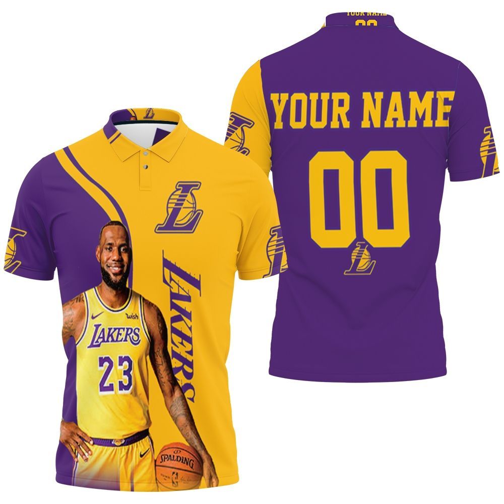 Los Angeles Lakers Gold Jersey Print-Personalized Any NAME &